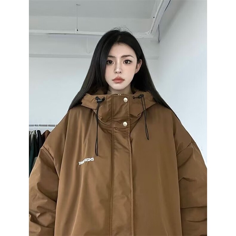 文艺流行加厚连帽棉服潮流时尚简约百搭日系原宿气质新款慵懒ins,男装棉衣,星座1210-1