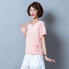 T恤圆领短袖套头宽松时尚印花简约百搭2021年夏季，女装T恤，独衣靓