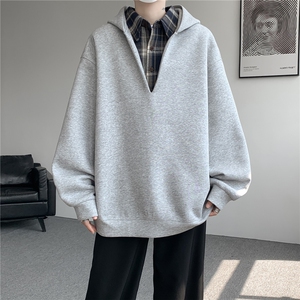 现货 WY10178-特p58 加绒P68 重磅卫衣大码假俩件连帽衫美式外套图片