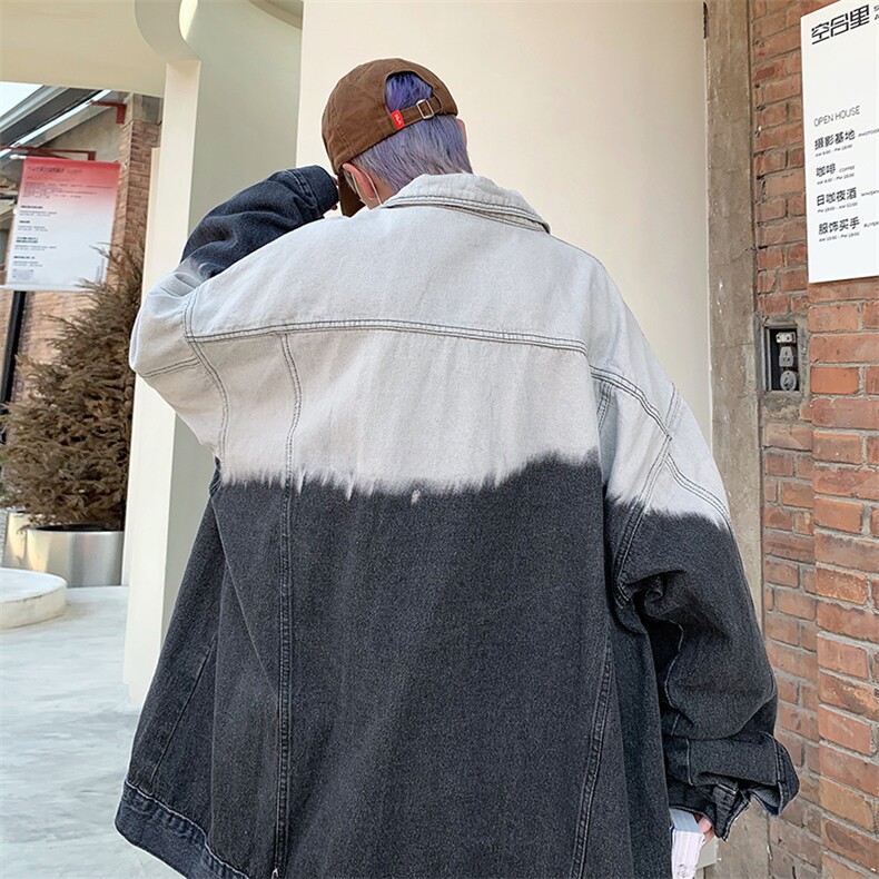 秋季翻领牛仔外套男韩版宽松休闲原宿港风夹克JK02-P65,男装牛仔裤,星座308B-1