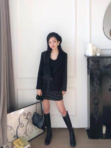 【2021ss新款】新春个性套装，拼接小西服，女装职业装，UMANCITY