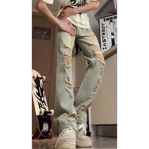夏季美式高街破洞inx小众牛仔裤货号K725P55图片