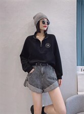 秋季立领长袖卫衣，女装卫衣/绒衫，薰衣坊