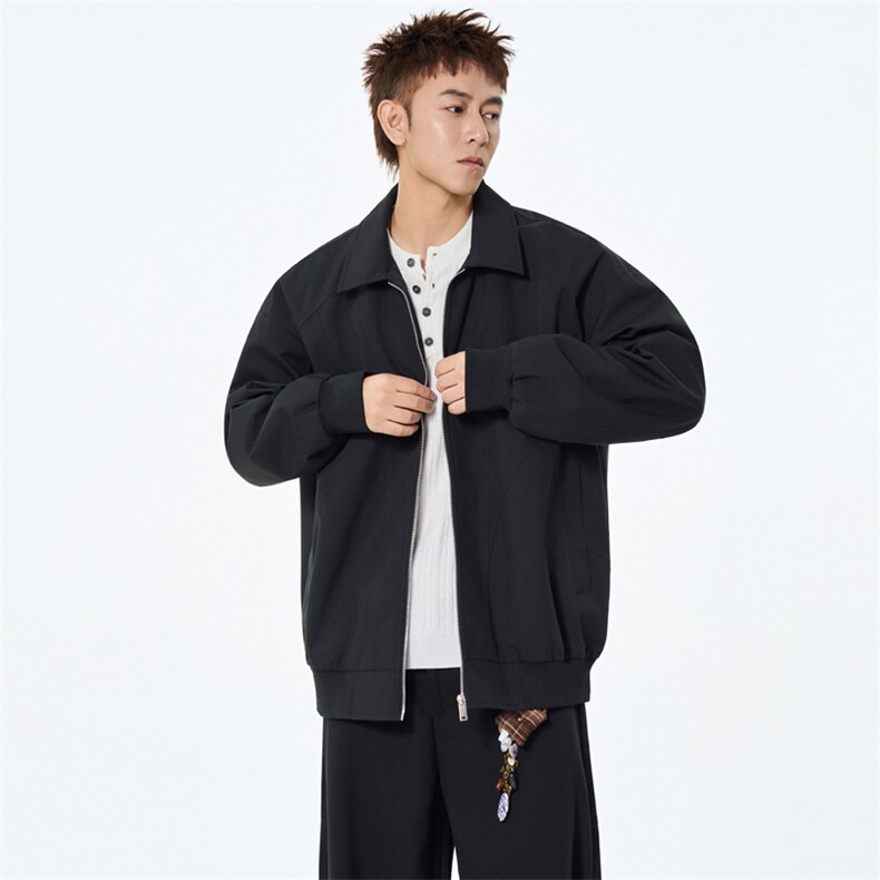 秋季新款宽松衬衫领夹克男纯色上衣外套DSA157B-JK7924-特P45,男装夹克,电商A157B