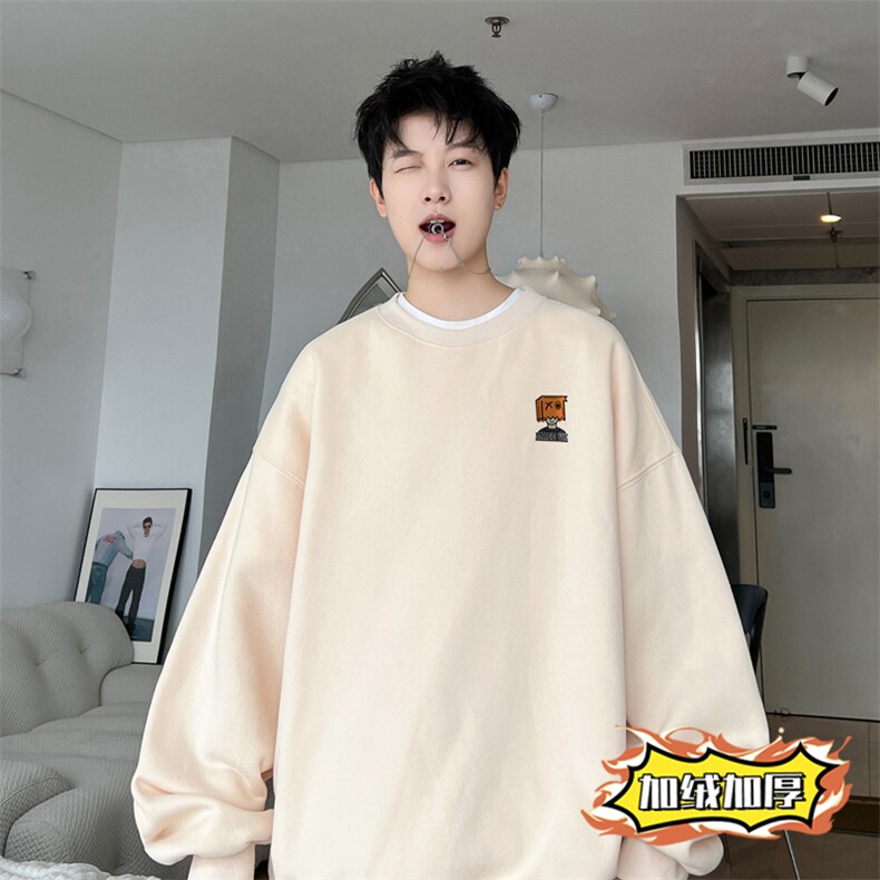 ！圆领卫衣男长袖T恤男WY173-P28加绒款（JR）-P33控价:49,男装卫衣,电商B367