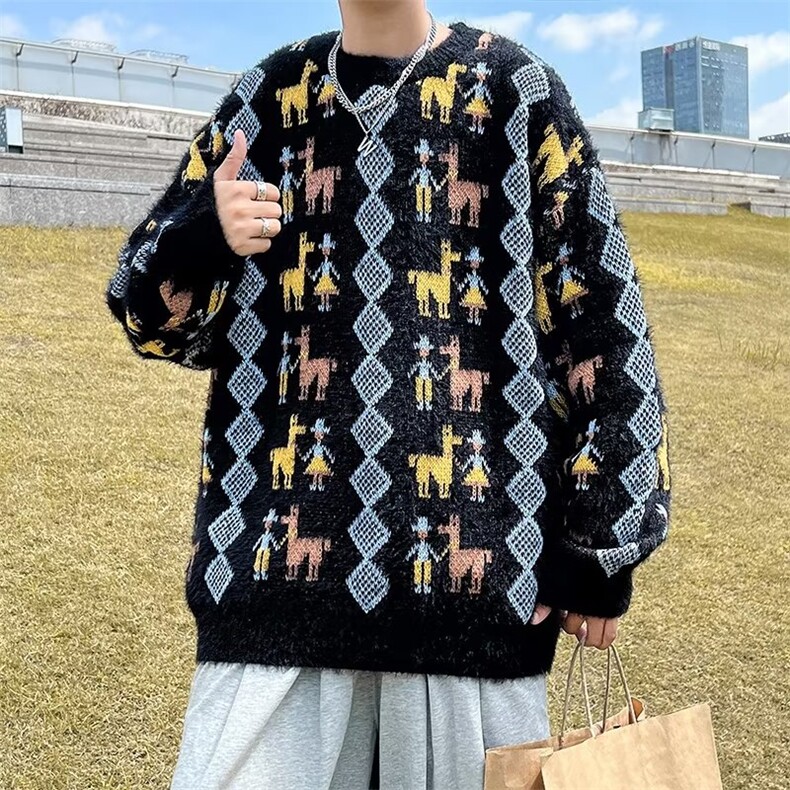 美式圆领毛衣男慵懒风休闲针织衫M193P53,男装针织衫/毛衣,星座1116-2