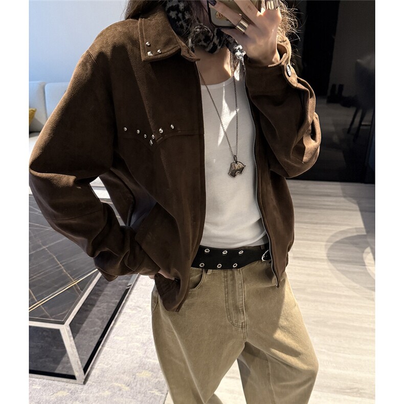 布洛克风 铆钉设计 简约夹克外套 D328-JK13-P118图片