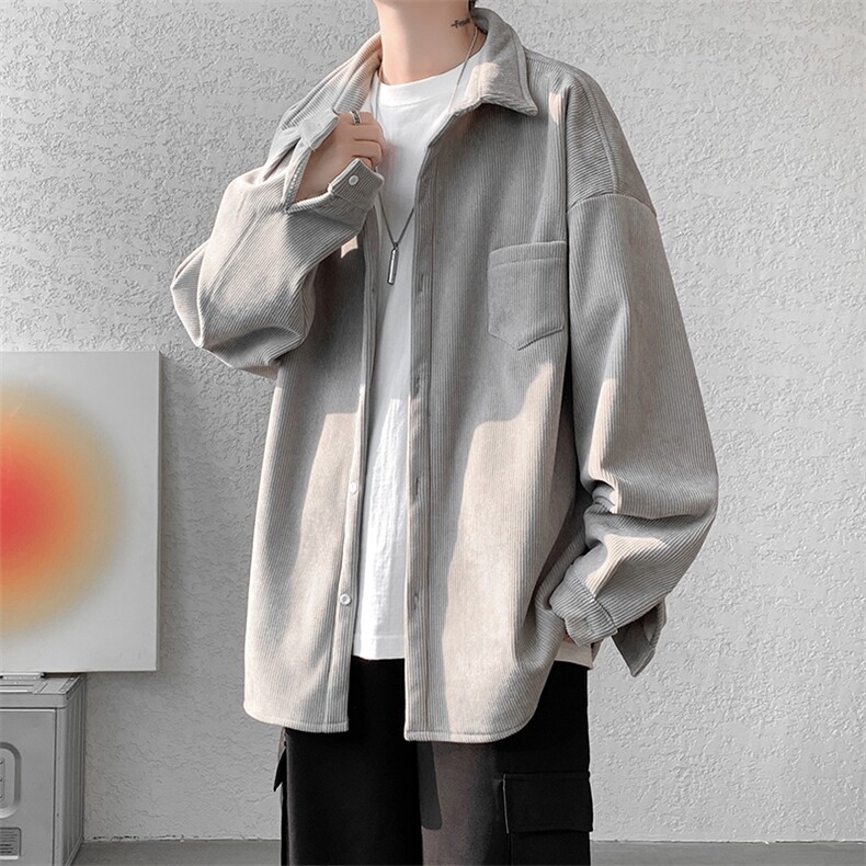 8XL-M灯芯绒加厚加绒长袖衬衫男加肥加大码衬衫外套CS501P65控78,男装衬衫,电商D206-1
