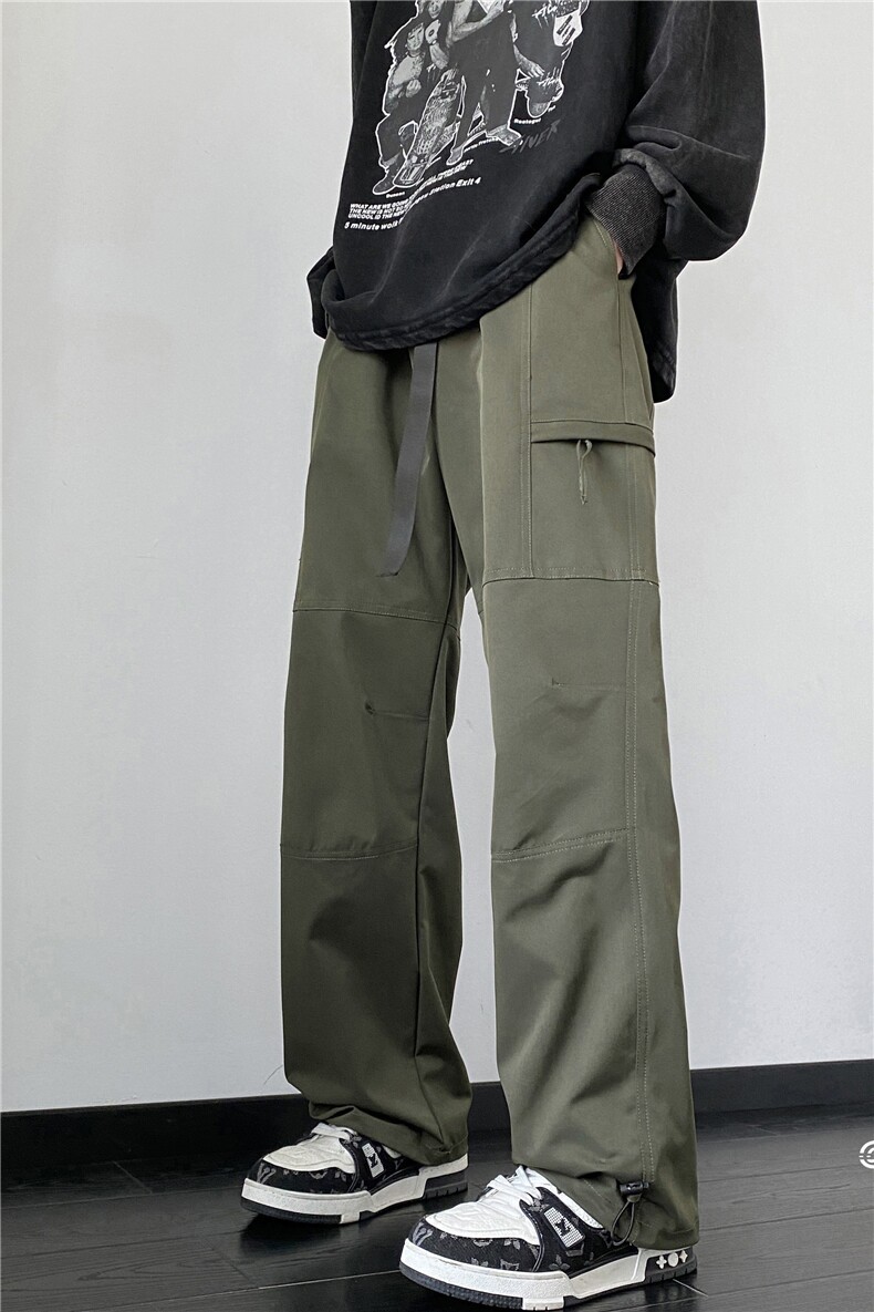 抖音品质山系休闲裤宽松直筒调节腰带裤子B315-K23435-p50控68,男装休闲裤,电商B315