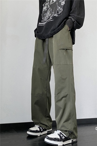 抖音品质山系休闲裤宽松直筒调节腰带裤子B315-K23435-p50控68图片