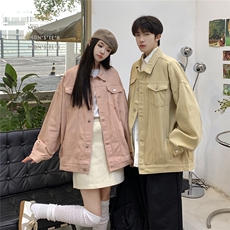 2025新款抖音品质男士宽松纯色情侣休闲水洗外套上衣N961/P85，女装短外套，星座202
