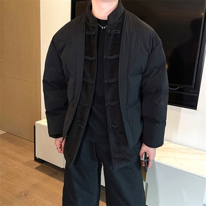 冬季风唐装棉衣男立领时尚复古假两件盘扣棉服棉袄潮M139P168图片