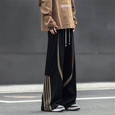 春夏新款潮牌直筒阔腿拖地裤三条杠运动休闲裤子男8227-P48控68，男装休闲裤，电商C305A