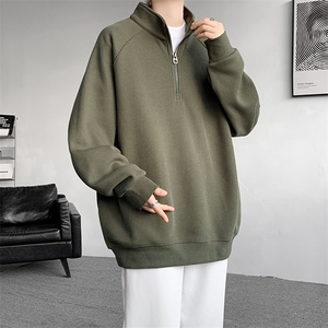 8XL-M 特大码卫衣男纯色百搭条纹肌理立领拉链长袖T恤男WY08P55图片