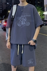 ！2024夏季男士华夫格短袖T恤套装潮流衣服一套HTZ13P50，男装T恤，电商B220