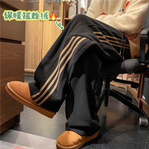 2025冬季新款潮流条纹保暖摇粒绒宽松休闲裤B315-K898-p55控78图片
