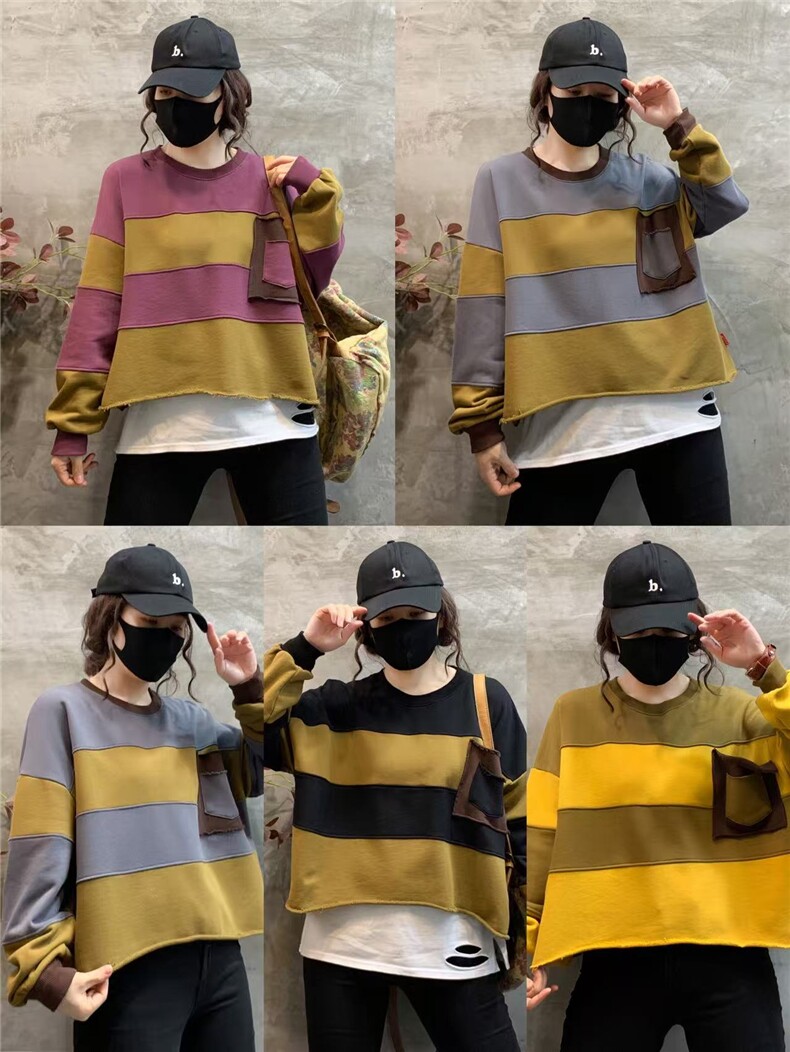 2025年秋季圆领长袖套头宽松卫衣，女装卫衣/绒衫，湘姗