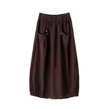 2021夏季新款时尚休闲舒适遮肉显瘦松紧腰半身裙，女装半身裙，简韵佳