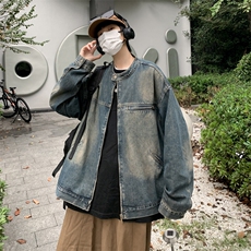 牛仔外套男士春季高级感痞帅炸街美式复古水洗做旧宽松休闲夹克，男装夹克，星座410-6（原星座1304-1）