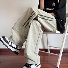 抖音品质夏季新款潮流条纹透气宽松休闲裤B315-K24147-特p35控68，男装休闲裤，电商B315