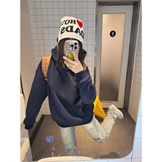 抖音得物高品质二开25秋冬美式重磅宽松纯色连帽贝壳刺绣卫衣W63，男装卫衣，电商A486-1