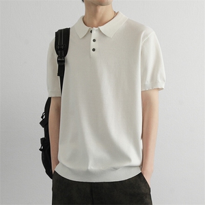 老钱风针织衫翻领polo/短袖简约休闲男款图片