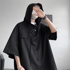 现货港风短袖T恤休闲宽松高品质新款百搭DSA059-1002-P38控58，男装T恤，电商A059