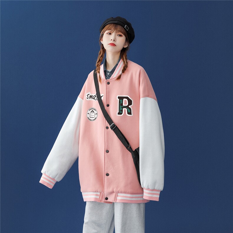 2022秋季新款简约拼接美式复古棒球服外套夹克ins潮G113--P65控88,男装夹克,A247A