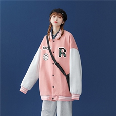 2022秋季新款简约拼接美式复古棒球服外套夹克ins潮G113--P65控88，男装夹克，A247A