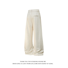 高克重420g呢料港风人字纹男宽松阔腿裤休闲裤K24078-特P40控78，男装休闲裤，电商A001