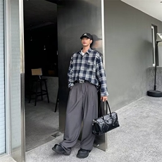 长袖衬衫男生学院风格子衬衣外套T0C52P50，男装衬衫，星座1116-2