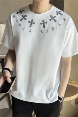 店主风夏季纯短袖T恤男2023新款轻熟风纯色烫钻半袖TX46-P38，男装T恤，星座301C-5