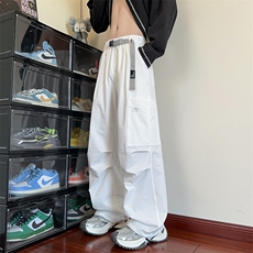 秋季潮牌工装裤子男美式户外防风多口袋冲锋裤青少年伞兵休闲长裤，男装休闲裤，电商A001-1