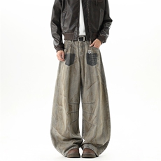 【现货】XZ1218BK3199特价P61美式复古水洗字母印花弯刀牛仔裤，男装牛仔裤，星座1218（原611-3）