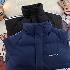棉服男韩版潮流条纹拼色帅加厚2025冬季新款ins棉衣外套MF165-P95，男装棉衣，星座412
