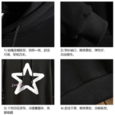 纯棉连帽卫衣男大码运动帽衫宽松薄砖墙WY2286-P35，男装卫衣，电商A040A