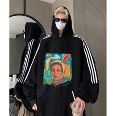 抖音得物供货提供视频秋冬重磅美式宽松织带连帽卫衣0435，男装卫衣，电商A486
