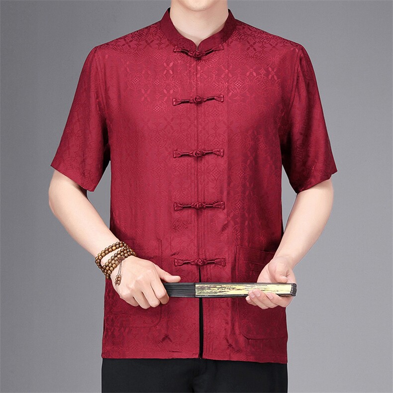 唐装太极服中式立领风短袖套装时尚爸爸装SF9783-P148图片