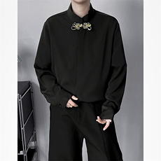 F698P32新中式男生订婚衣服秋冬平时可穿衬衫男款穿搭长袖，男装衬衫，星座512-6