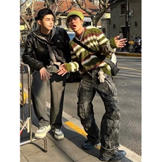 美式重磅保暖羊毛加厚绒毛宽松冬季新款仿貂绒毛衣L73688-P53，男装针织衫/毛衣，星座1008
