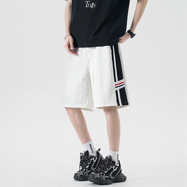 美式ins高街夏季小众拼接短裤五分休闲裤B278-DK83-P35图片