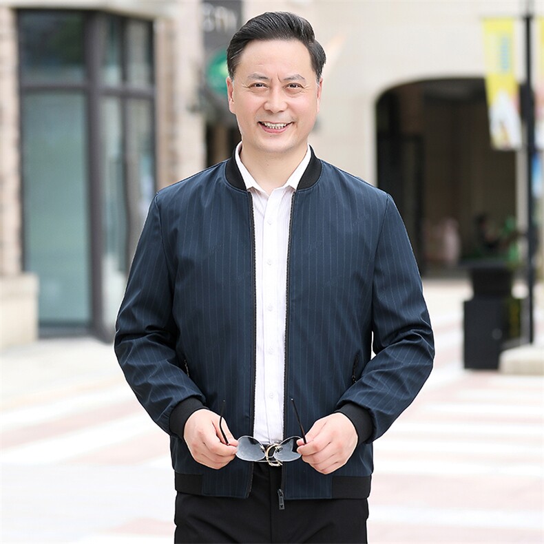 B-N9935男士2023年秋季新款长袖中老年休闲拉链夹克棒球领潮流P58,男装夹克,电商B360