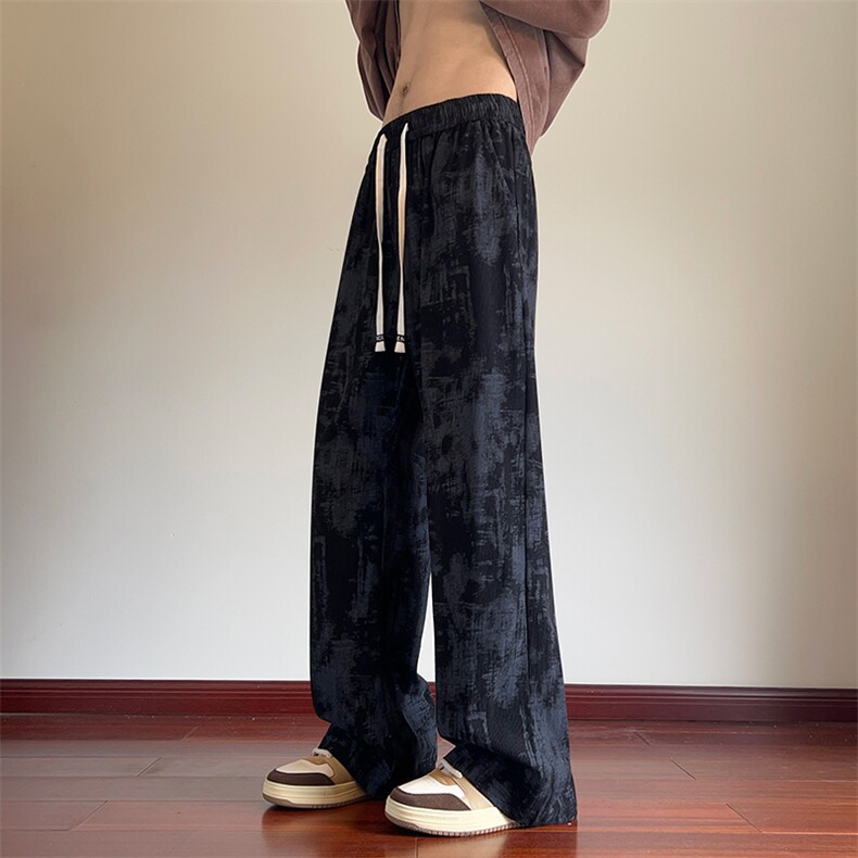 秋季新款港风美式高街ins潮流宽松扎染直筒休闲裤男潮ZK3858-P48,男装休闲裤,星座313A(原308A-2)