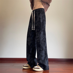 秋季新款港风美式高街ins潮流宽松扎染直筒休闲裤男潮 ZK3858-P48图片