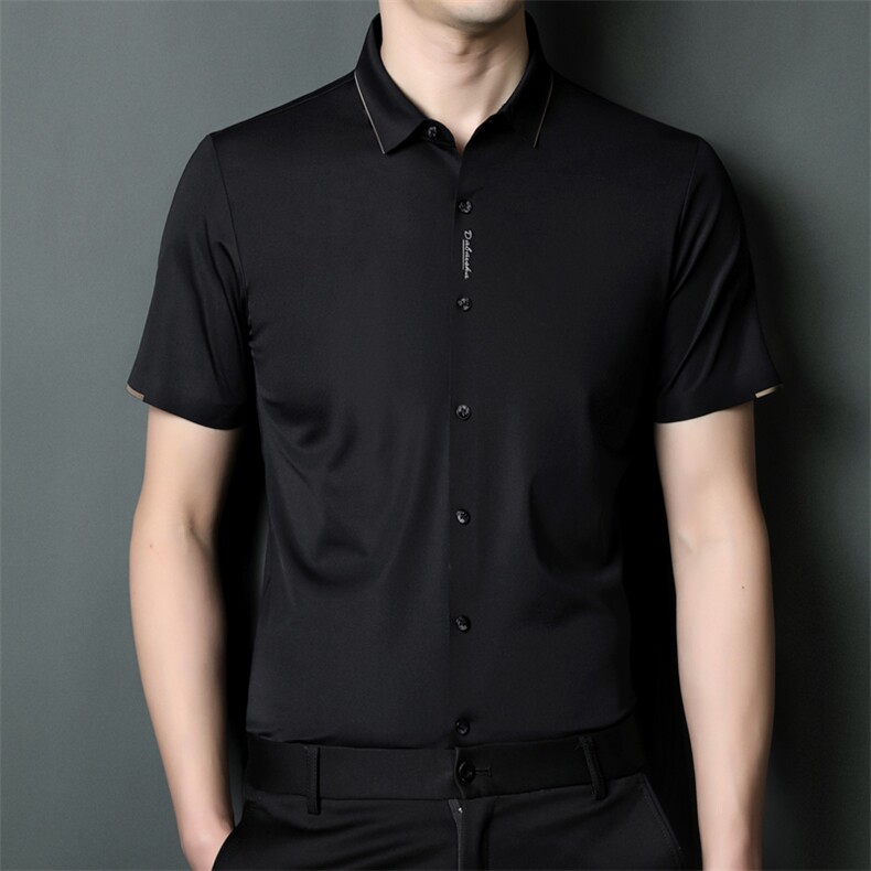 SQY9801男式2023年夏季新款百搭衬衫男短袖商务休闲衬衣男装P68,男装衬衫,电商B360
