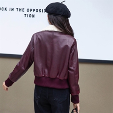 加绒皮衣女2024秋冬新款小个子加厚短款洋气机车服皮夹克棉衣外套，女装皮衣，江南女神