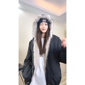 现货高品质美式高街冬季重磅硬挺短款座山雕毛领棉衣男女加厚外套图片