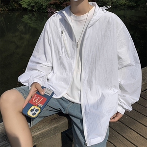防晒衣男韩版潮流纯色连帽拉链个性2024夏季薄款ins外套W4847-P39图片
