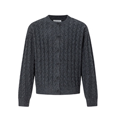 老钱风羊毛混纺麻花针织开衫毛衣秋冬基础百搭扭绳慵懒风毛衣外套，男装针织衫/毛衣，四季星座505