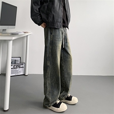 【主推现货S-4XL】水洗直筒牛仔裤男宽松长裤A080-8206-P65控88，男装牛仔裤，电商A080